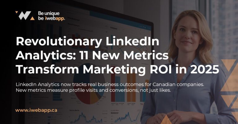 Canadian marketer analyzing LinkedIn analytics dashboard showing improved ROI metrics