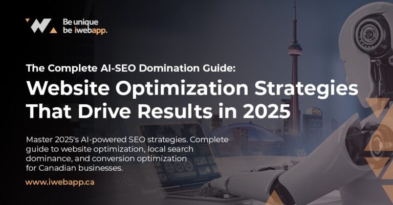 Complete AI-SEO website optimization strategies guide for Toronto businesses showing analytics dashboard with Core Web Vitals and local search performance metrics