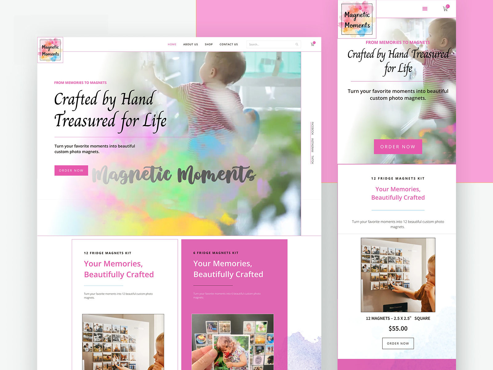 Magnetic Moments custom e-commerce development Ottawa case study main banner showing 300% order processing improvement by iWEBAPP Agency